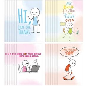 Funny Stick Figure Notebooks Set of 4